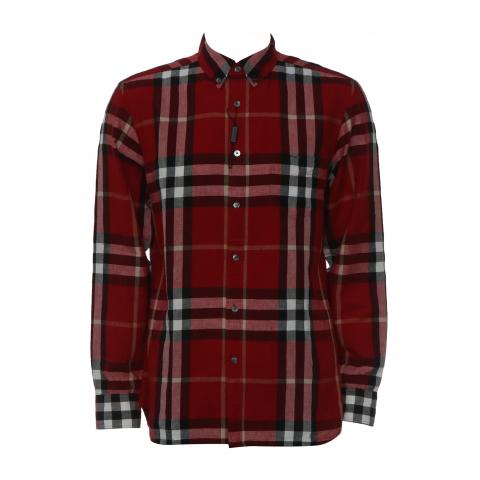 Sell Burberry Plaid Button-Up Shirt - Red/Multicolor 