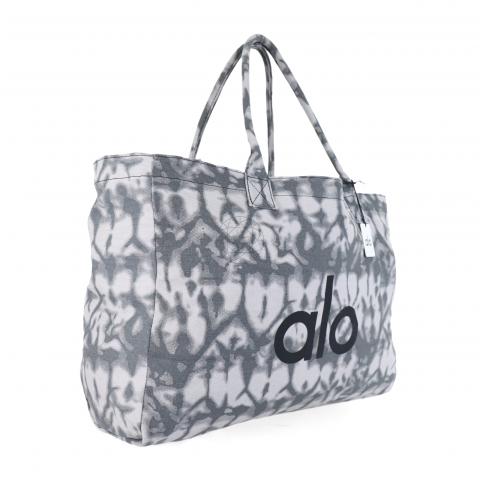 Sell Alo Yoga Logo Canvas Shopper Tote - Grey/Off-White