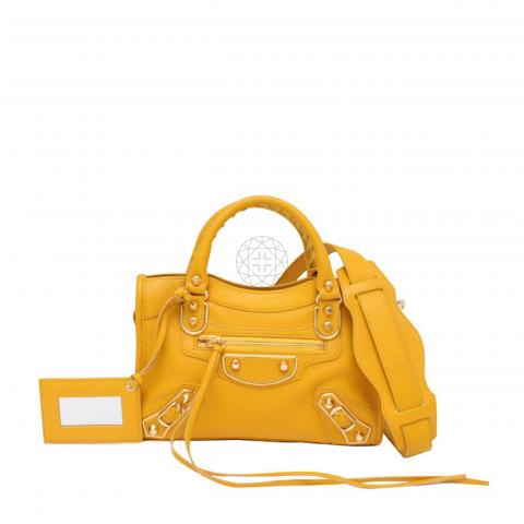 balenciaga mini city yellow