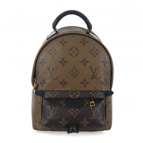 Authenticated Used LOUIS VUITTON Louis Vuitton Palm Springs Backpack MINI  Rucksack Shoulder Bag Crossbody Monogram Reverse Canvas M44872 Brown 