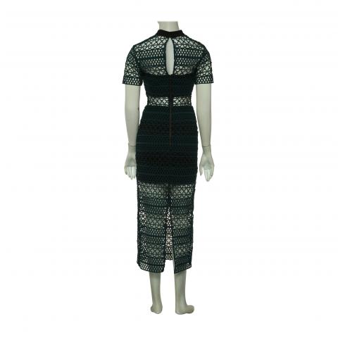 Sell Self Portrait High Neck Column Dress - Green | HuntStreet.com