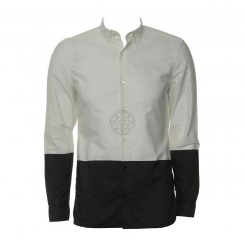 Sell Burberry Brit Two-Tone Button-Up Shirt - Black/White 