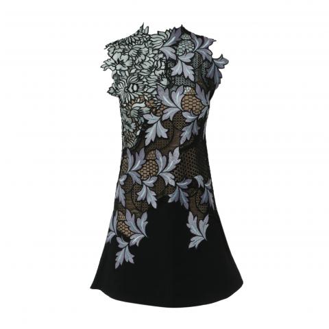 Sell Self Portrait Sleeveless Lace Mini Dress - Black/Purple