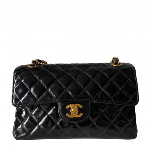 Sell Chanel Vintage Patent Double Sided Flap Bag - Black