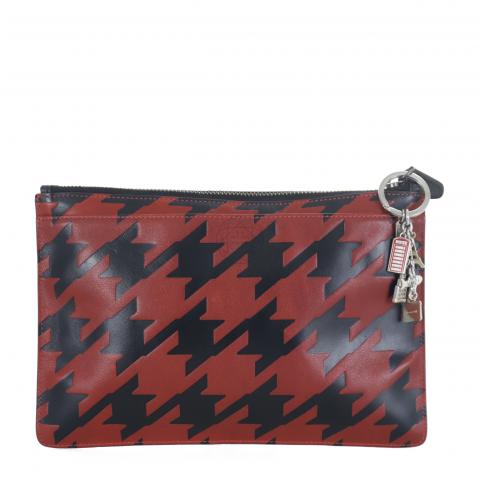 Sell Coach Houndstooth Flat Clutch Black Red HuntStreet