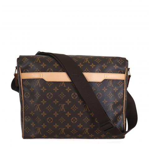 Abbesses messenger cloth travel bag Louis Vuitton Brown in Cloth - 26107505