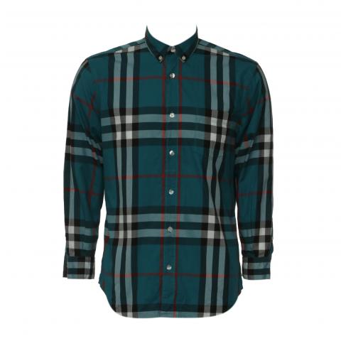 Sell Burberry Brit Checkered Button-Up Shirt - Teal 