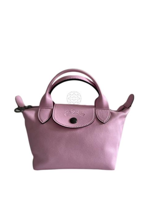 Longchamp Le Pliage Cuir Pink XS Top-Handle Bag at FORZIERI