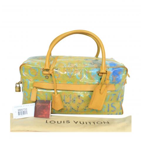 Sell Louis Vuitton Limited Edition Richard Prince Jaune Denim Defile  Weekender PM Pulp Bag - Green/Yellow