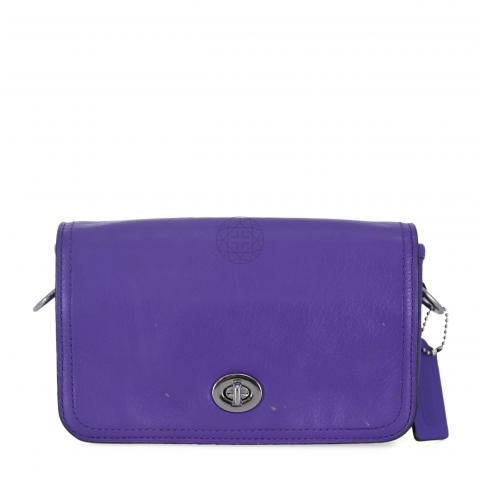 Coach, Bags, Coach Penny Legacy 9914 Violet Purple Leather Cross Body Bag