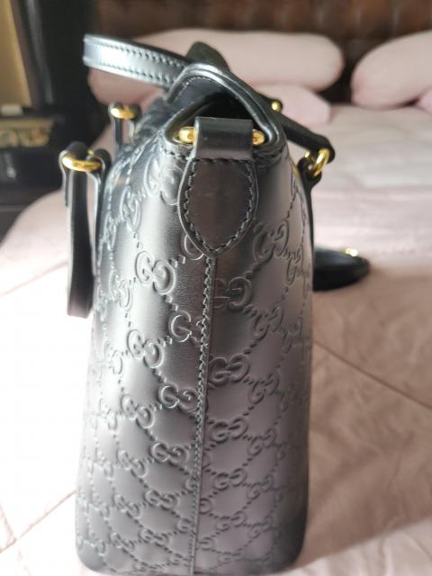 Sell Gucci Guccissima Leather Foldover Linea Bag Black