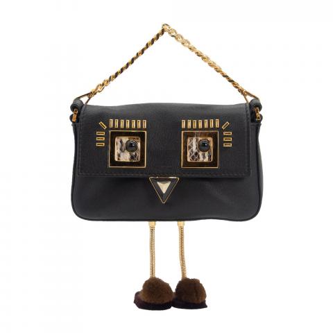 Sell Fendi Black Micro Baguette Bag with Fluffy Feet Black HuntStreet