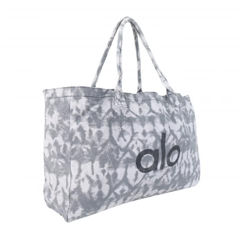 Sell Alo Yoga Logo Canvas Shopper Tote - Grey/Off-White