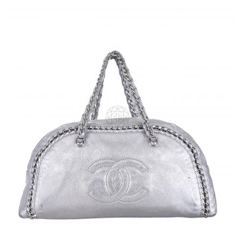 Sell Chanel Metallic Chain-Around Bowler Tote - Silver