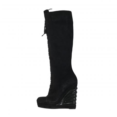 Ysl lace hot sale up boots