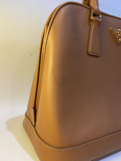 Prada Brown Saffiano Lux Leather Small Promenade Bag Prada | The Luxury  Closet
