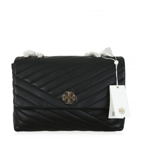 Kira Chevron Small Flap Hobo Bag - Tory Burch - Black - Leather Pony-style  calfskin ref.840830 - Joli Closet