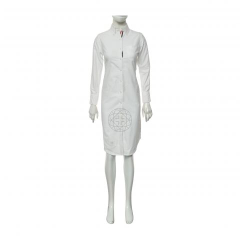 thom browne white dress Women's Anglaise And Poplin Polo Halter Dress in White Size 38 main image 1