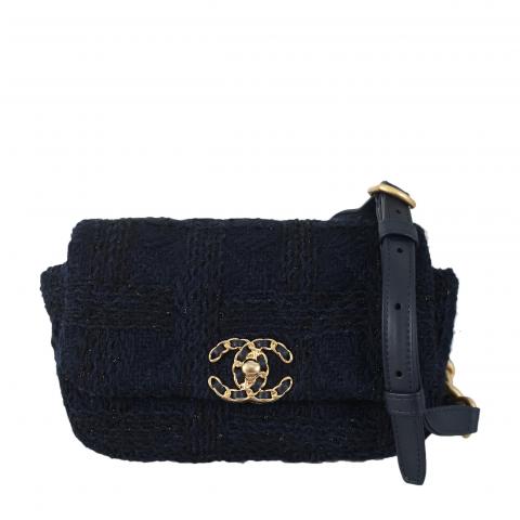 Sell Chanel 19 Tweed Waist Bag - Dark Blue