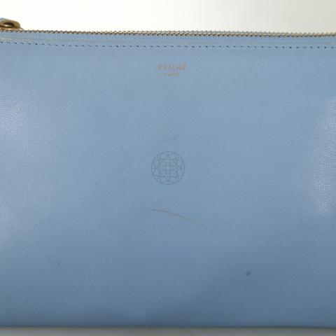 Celine Trio Crossbody Bag Leather Large Blue 1883452