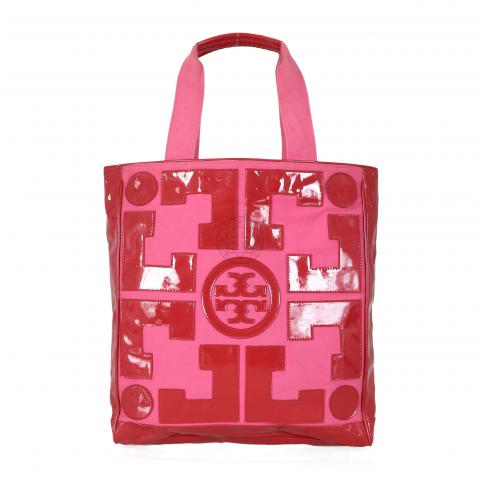 Sell Tory Burch Patent Canvas Tote Bag - Pink 