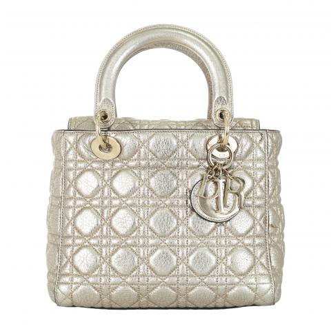 Sell Christian Dior Metallic Medium Supple Lady Dior Bag - Gold |  Huntstreet.Com