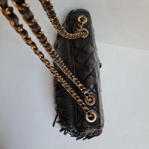 Chanel Fringe Flap Bag - Black Handle Bags, Handbags - CHA407184