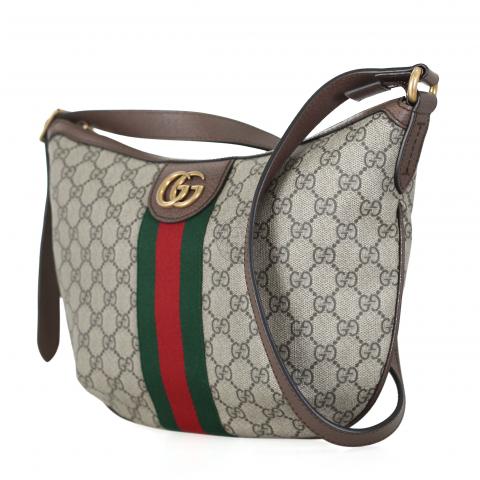 Ophidia dome top handle cloth handbag Gucci Brown in Cloth - 35070270