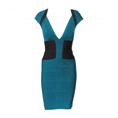 princess polly baby blue dress Sell Herve Leger Two-Tone Bandage Dress - Blue/Dark Grey