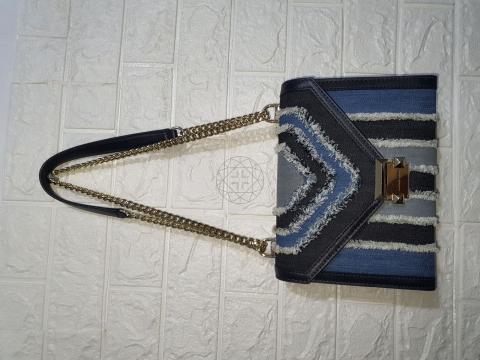 Whitney large frayed best sale denim convertible shoulder bag