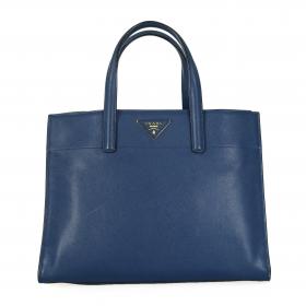 Prada Grey Large Struzzo Galleria Double Zip Tote