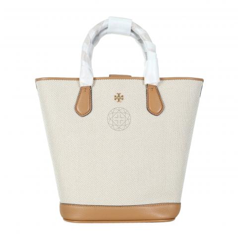 Sell Tory Burch Carter Canvas Bucket Tote - Brown/Beige 