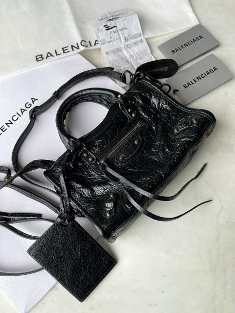 Balenciaga Black Chevre Leather Mini Classique Bag  Yoogis Closet