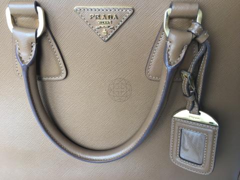 Prada Papaya Saffiano Lux Leather Parabole Tote Bag BN2402 - Yoogi's Closet