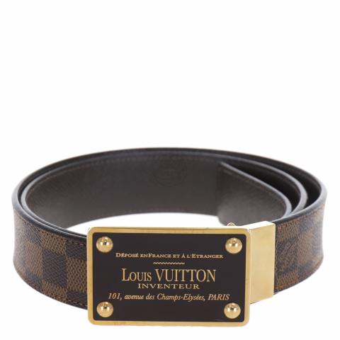 Sell Louis Vuitton Reversible Damier Ebene Inventeur Belt - Brown
