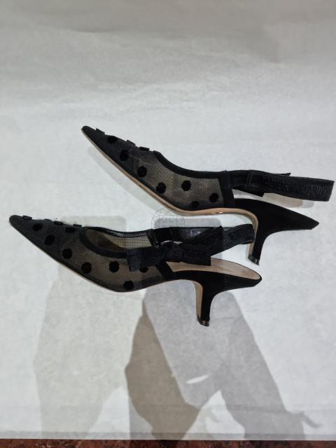 Sell Christian Dior J'Adior Velvet Polka-Dot Slingback Pumps - Black |  Huntstreet.Com