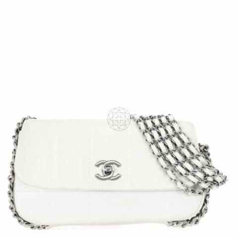 Sell Chanel 5 Chain Chocolate Bar Flap Bag - White