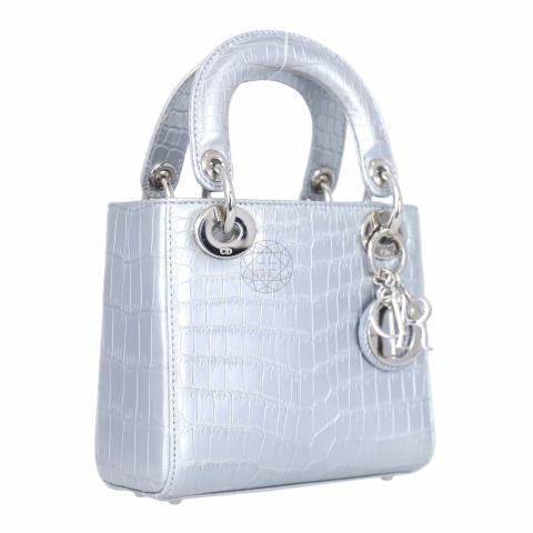 Christian Dior 2021 Himalayan Crocodile Mini Lady Dior w/Tags - Neutrals  Handle Bags, Handbags - CHR281736