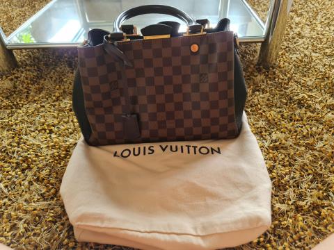 Brittany cloth handbag Louis Vuitton Brown in Cloth - 28146587