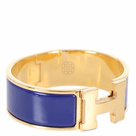 Sell Hermès Clic Clac H Bracelet - Dark Blue/Gold