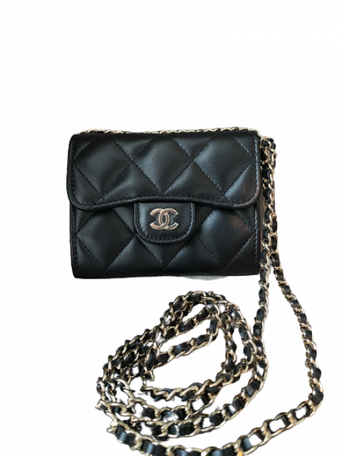 Sell Chanel Card Wallet with Chain - Black 