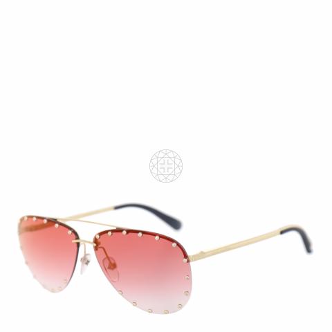 Louis Vuitton The Party Aviator Sunglasses Studded Metal Gold 639296