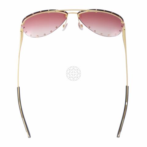 Louis Vuitton The Party Aviator Sunglasses Studded Metal Gold 1694455