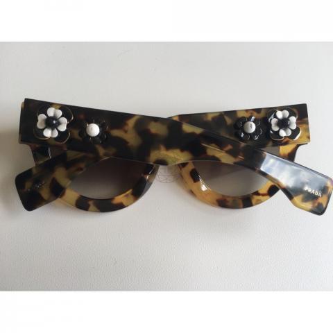 Sell Prada Flower Applique Sunglasses - Multicolor/Brown 