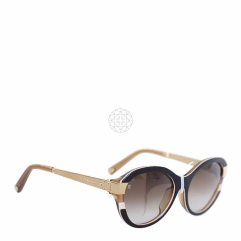 LOUIS VUITTON Petit Soupcon Cat Eye Sunglasses Louis Vuitton Gold/Brown  Z0487W