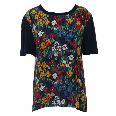 Sell Tory Burch Floral Printed T-Shirt - Dark Blue/Multicolor |  