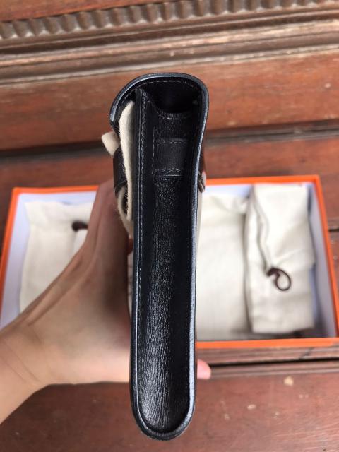 Kelly cut clutch leather clutch bag Hermès Black in Leather - 25465681