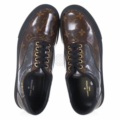 LOUIS VUITTON Monogram Eclipse Glazed Trocadero Richelieu Sneakers