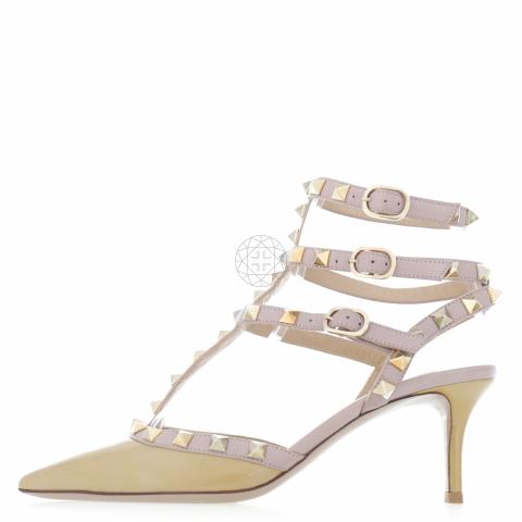 Sell Valentino Rockstud Caged Kitten Heels Pumps Nude