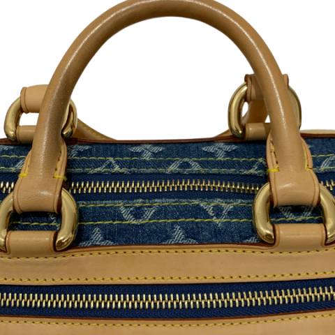 Néo speedy handbag Louis Vuitton Blue in Denim - Jeans - 29749341